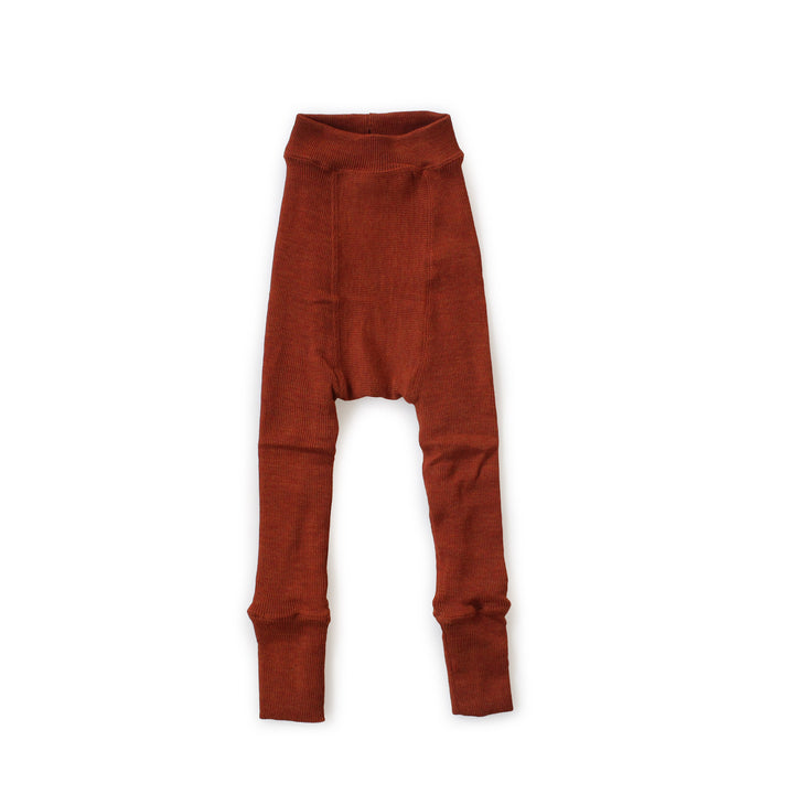 Manymonths wool baby long legs diaper cover pants Rich Amber reversible