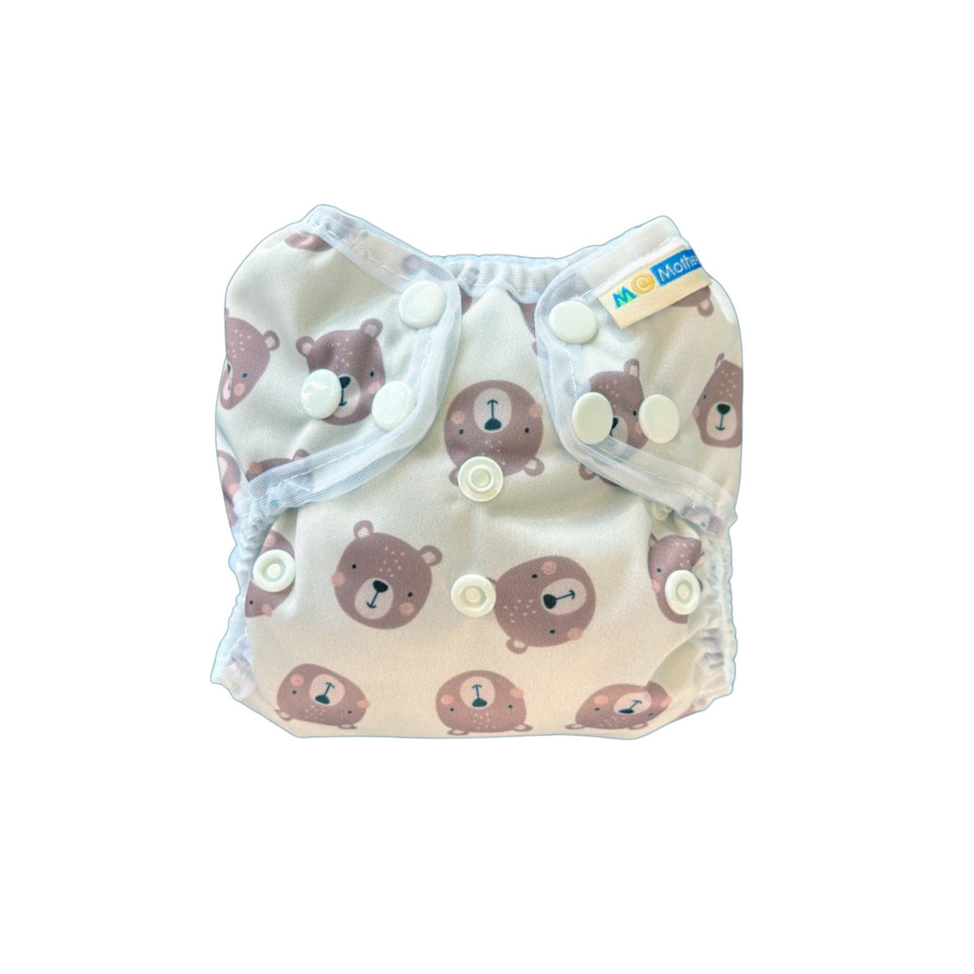 mother-ease newborn AIO cloth diaper cotton bear bottom