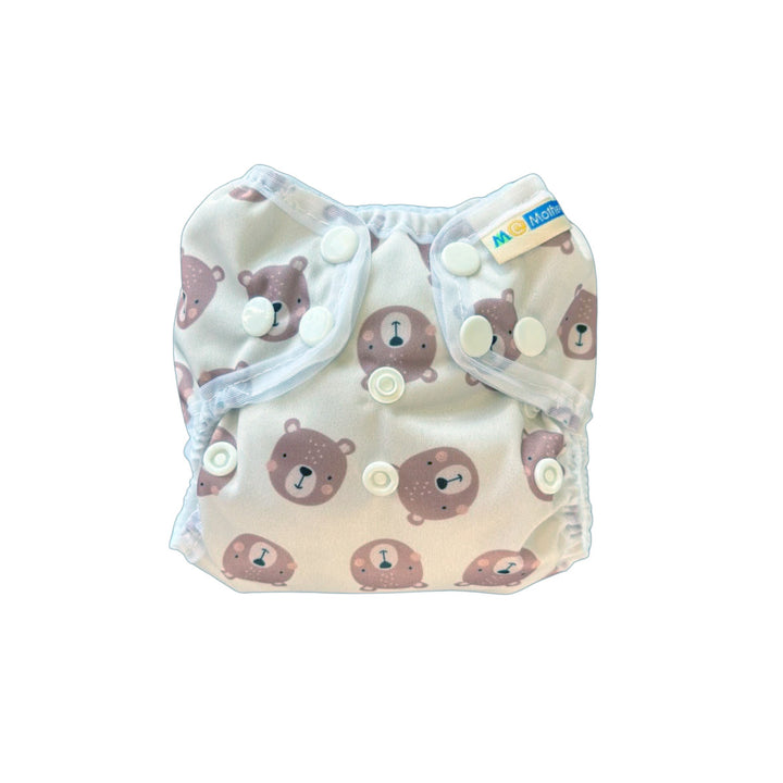 mother-ease newborn AIO cloth diaper cotton bear bottom
