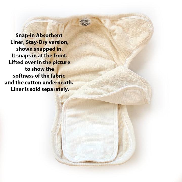 Mother-ease diaper with stay dry liner