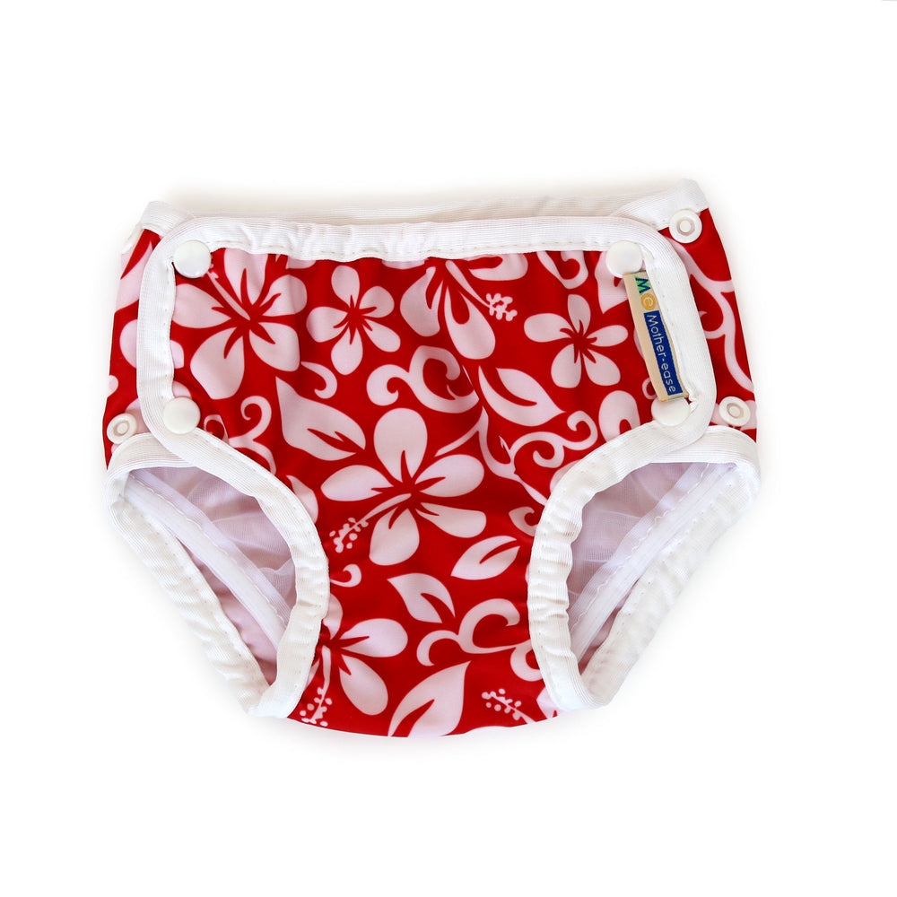 Mother-ease swim diaper aloha red flowers