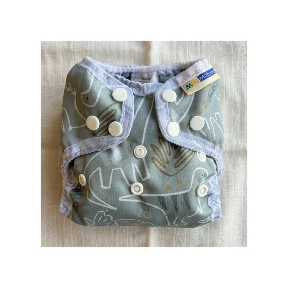 Mother-ease uno newborn cotton all in on cloth diaper little dinos