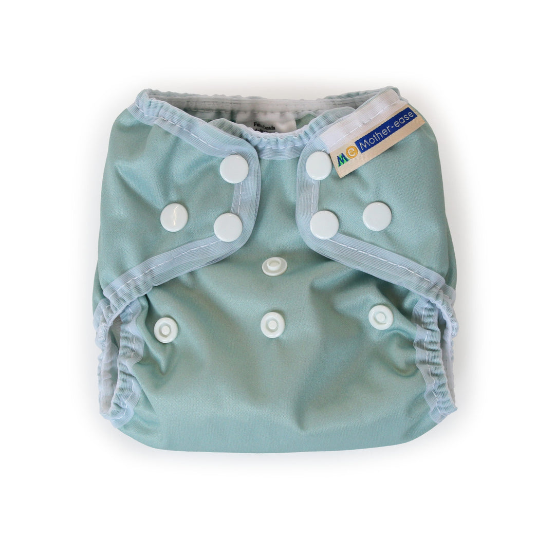 Mother-ease newborn UNO all in one cotton cloth diaper sage