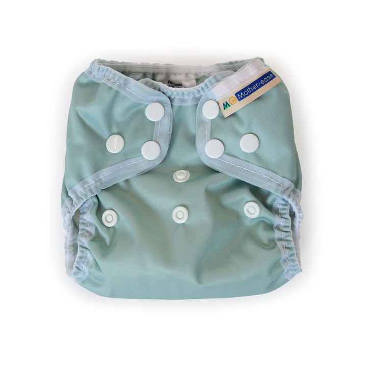 Mother-ease newborn UNO all in one cotton cloth diaper sage