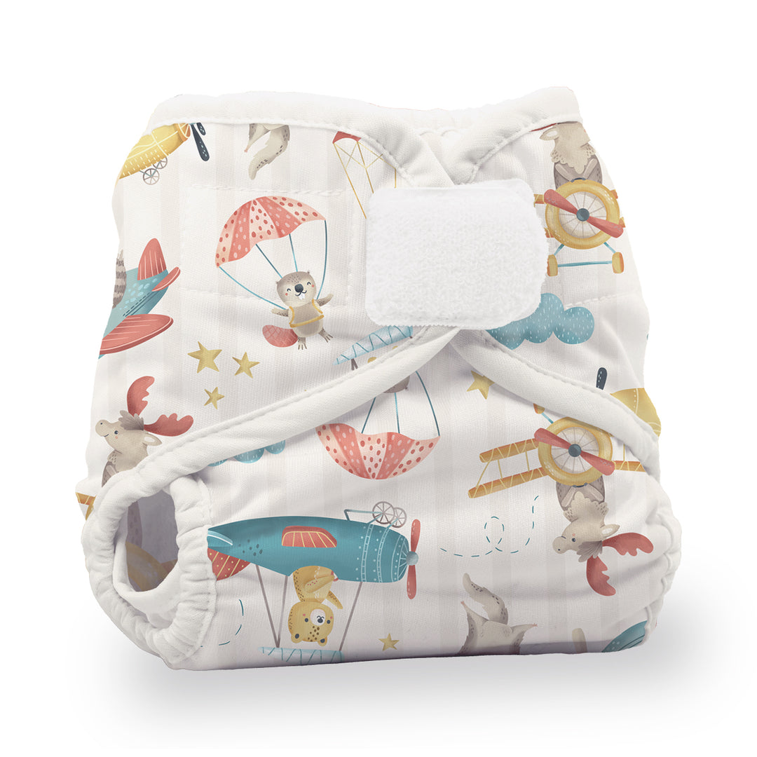Thirsties Diaper Cover hook and loop oh chute parachute and airplanes print