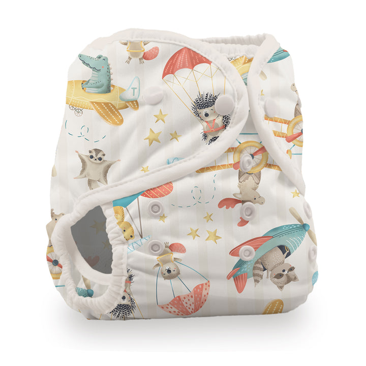 Thirsties Duo Wrap Snap diaper cover Oh Chute airplane print
