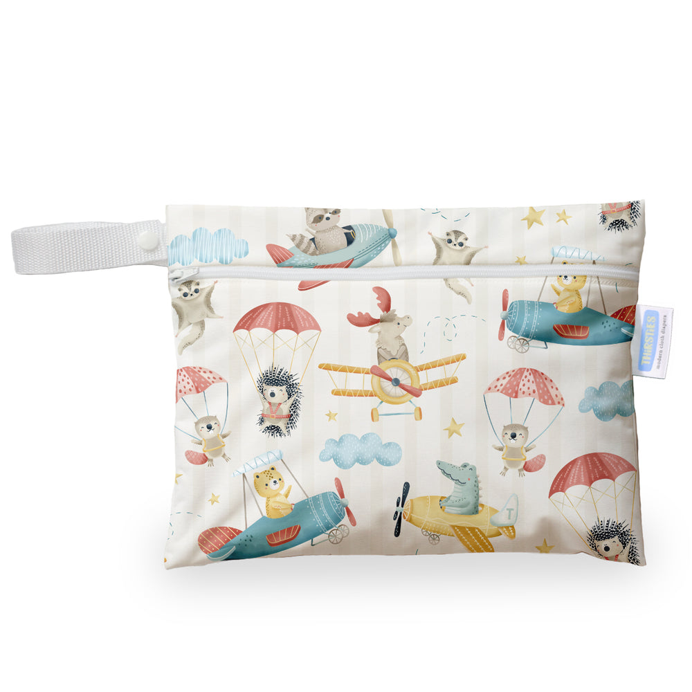 Thirsties Mini Wet Bag oh chute paracute and airplanes print