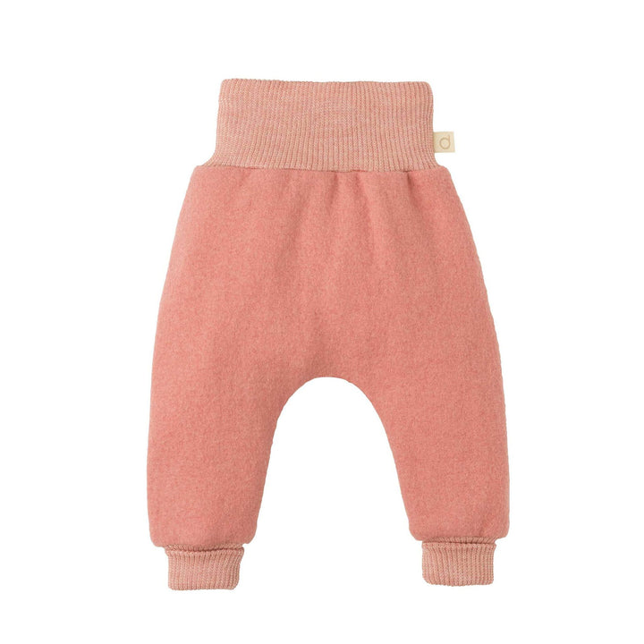 soft pink Disana organic boiled wool pants for baby