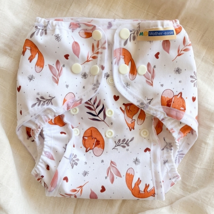 Rikki diaper wrap snap cozy fox