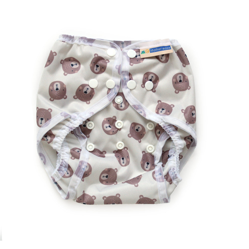 Mother-ease Rikki diaper wrap snap one-size adjustable diaper cover bear bottom