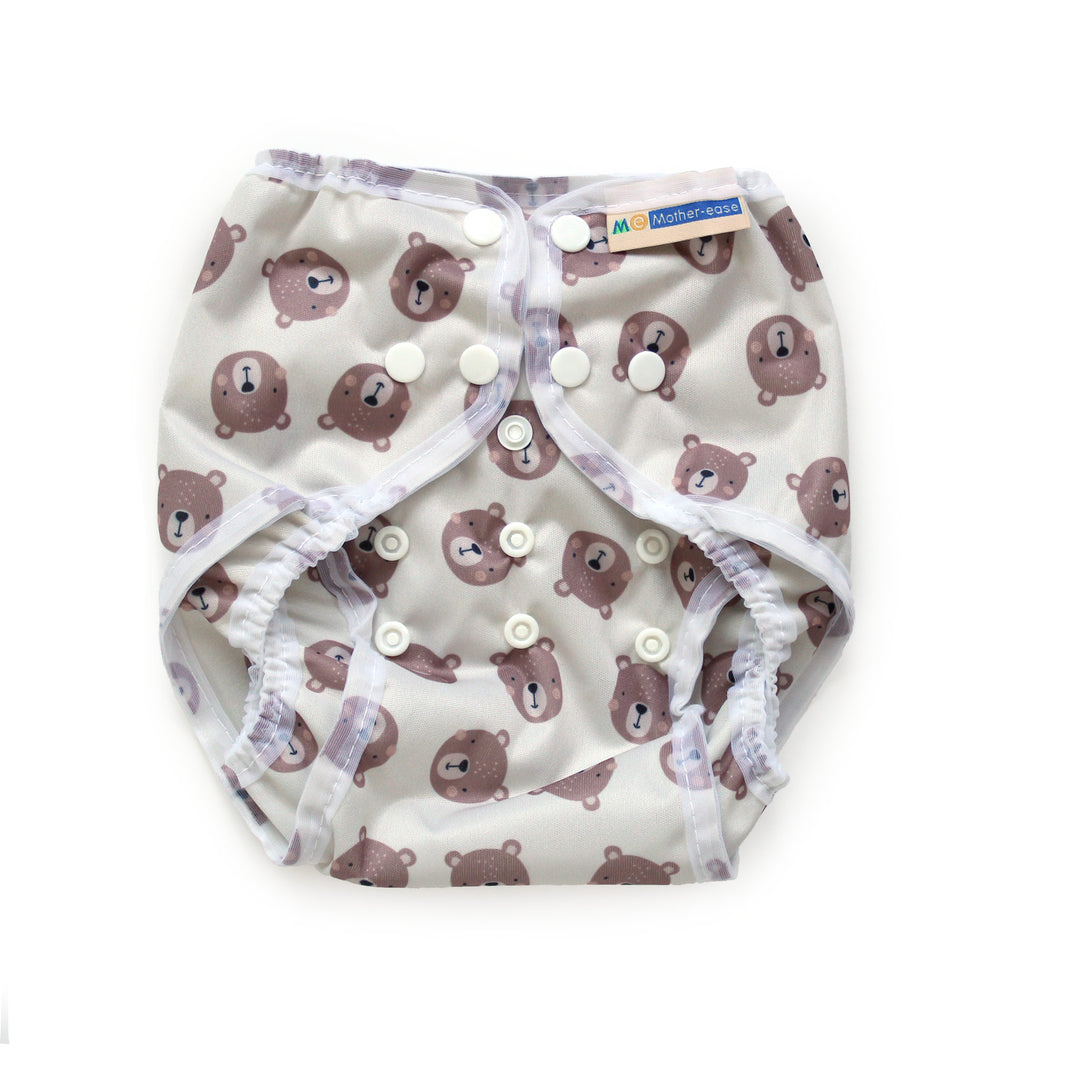 Mother-ease Rikki diaper wrap snap one-size adjustable diaper cover bear bottom