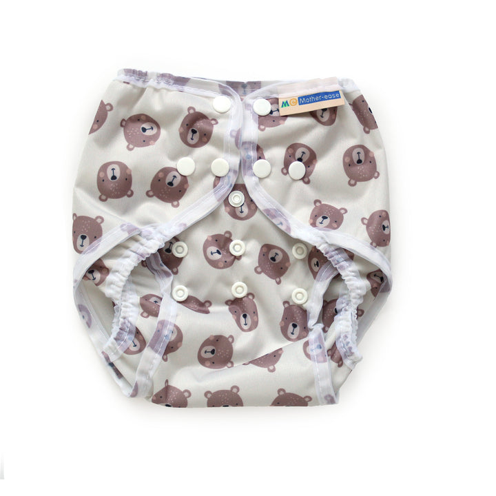 Mother-ease Rikki diaper wrap snap one-size adjustable diaper cover bear bottom