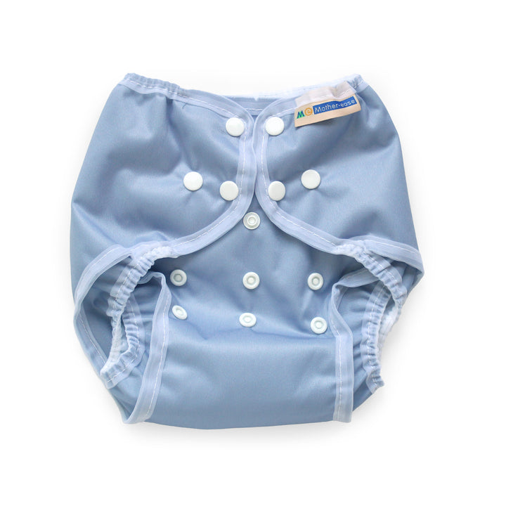 Mother-ease Rikki diaper wrap snap one-size adjustable diaper cover  periwinkle
