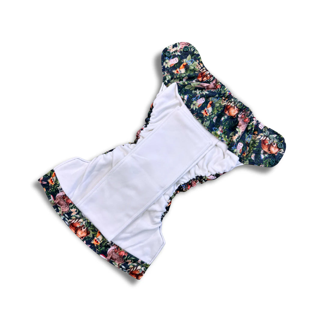 Smart Bottoms 4.0 organic cotton all in one cloth diaper brambleberry open