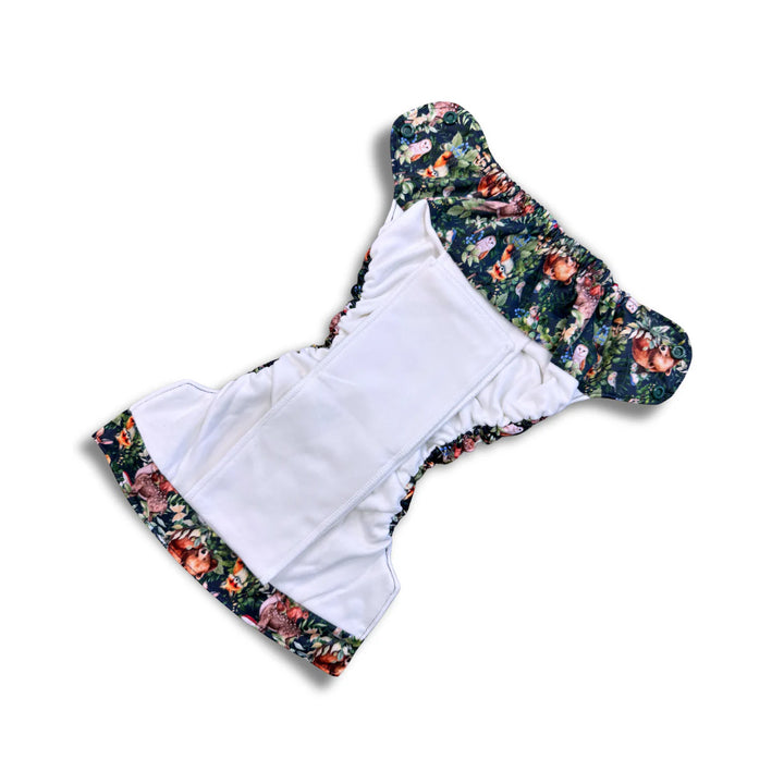 Smart Bottoms 4.0 organic cotton all in one cloth diaper brambleberry open