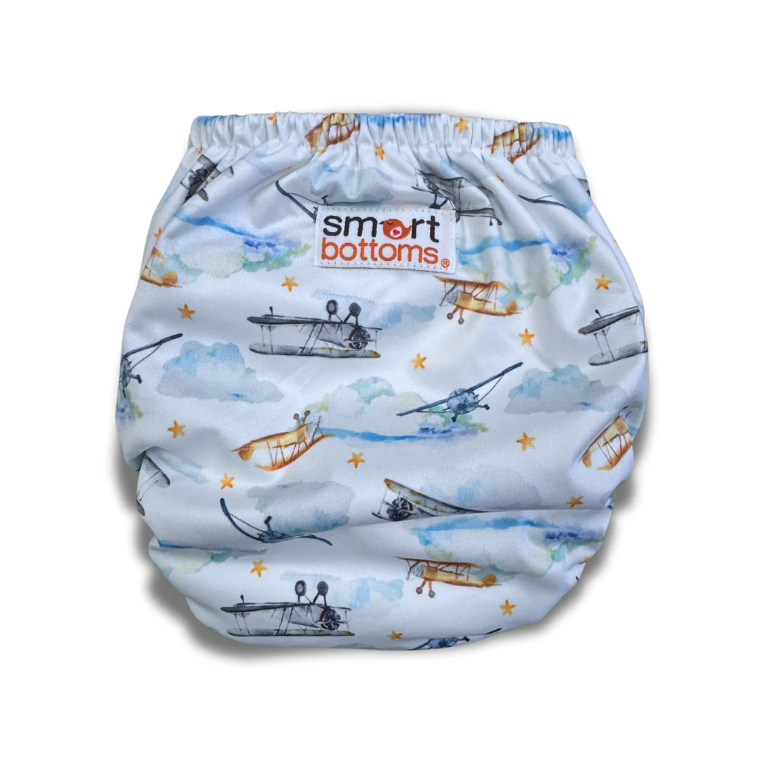 Smart Bottoms 4.0 organic cotton all in one cloth diaper first flight back