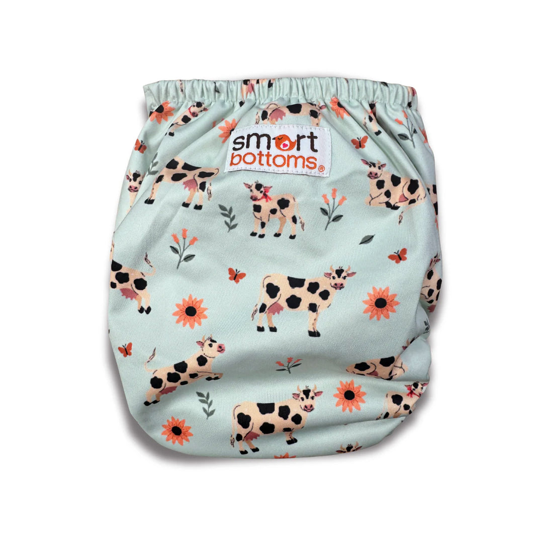 Smart Bottoms 4.0 organic cotton all in one cloth moo and you cow print back