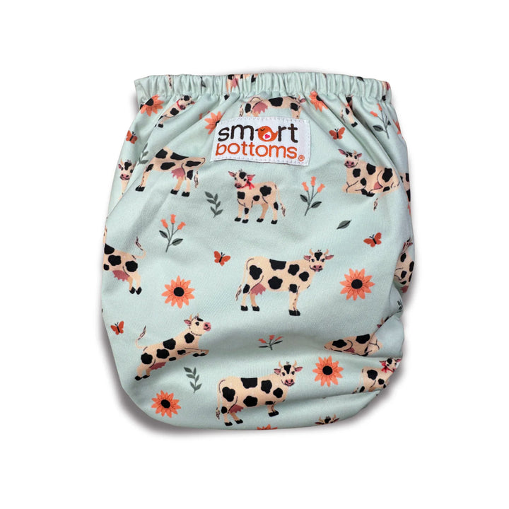 Smart Bottoms 4.0 organic cotton all in one cloth moo and you cow print back