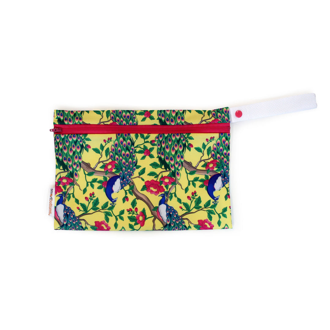 Smart Bottoms Mini wet bag peacocks strut your stuff