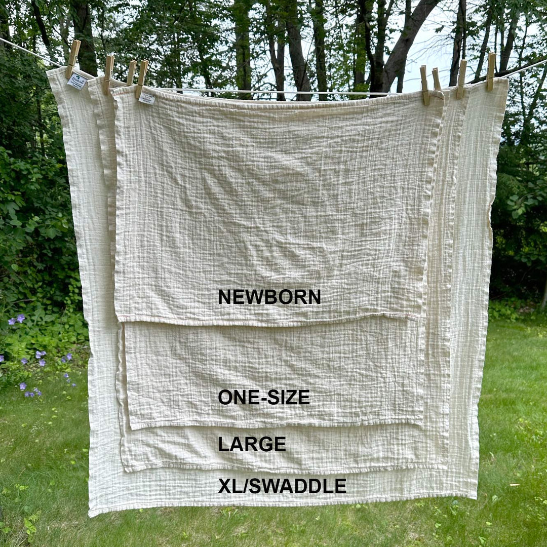 all sizes of muslin compared