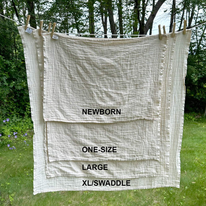 all sizes of muslin compared