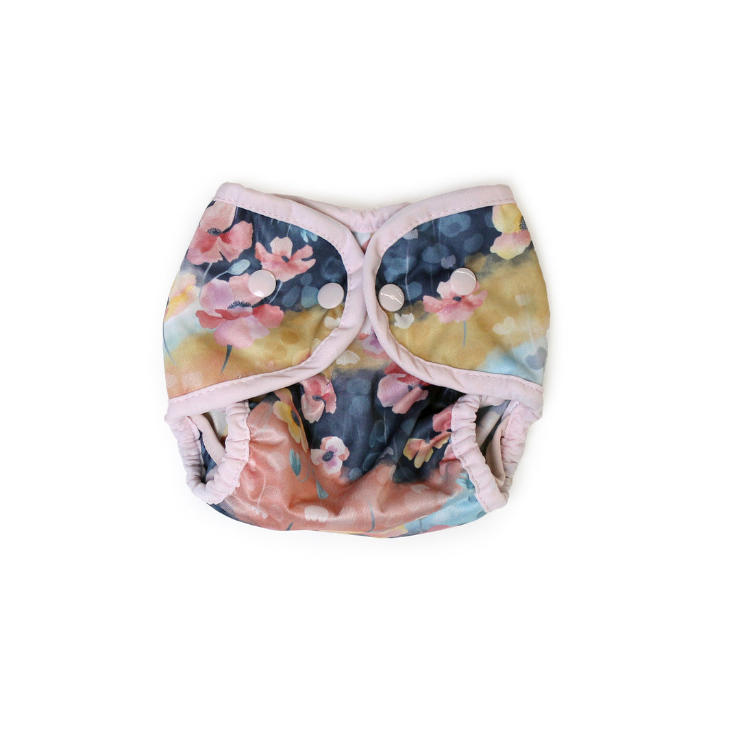 Thirsties Diaper Cover Snaps Poppy flower print size extra small