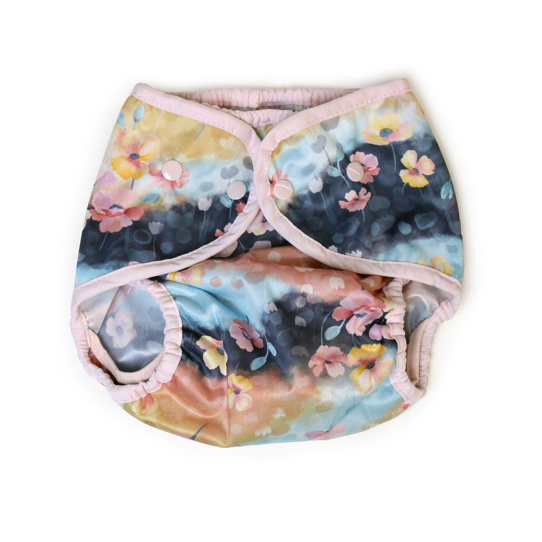 Thirsties Diaper Cover Snaps Poppy flower print size large