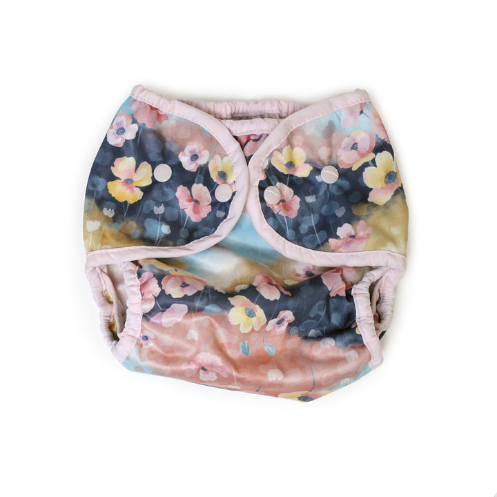Thirsties Diaper Cover Snaps Poppy flower print size medium
