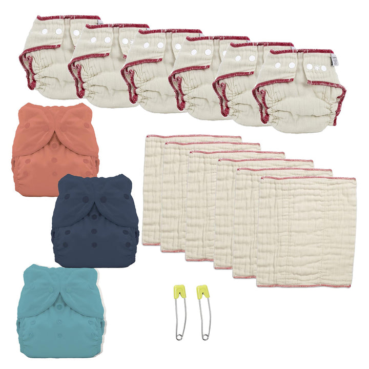 Cloth diaper kit for a 1 year old gender neutral solid color diaper cover