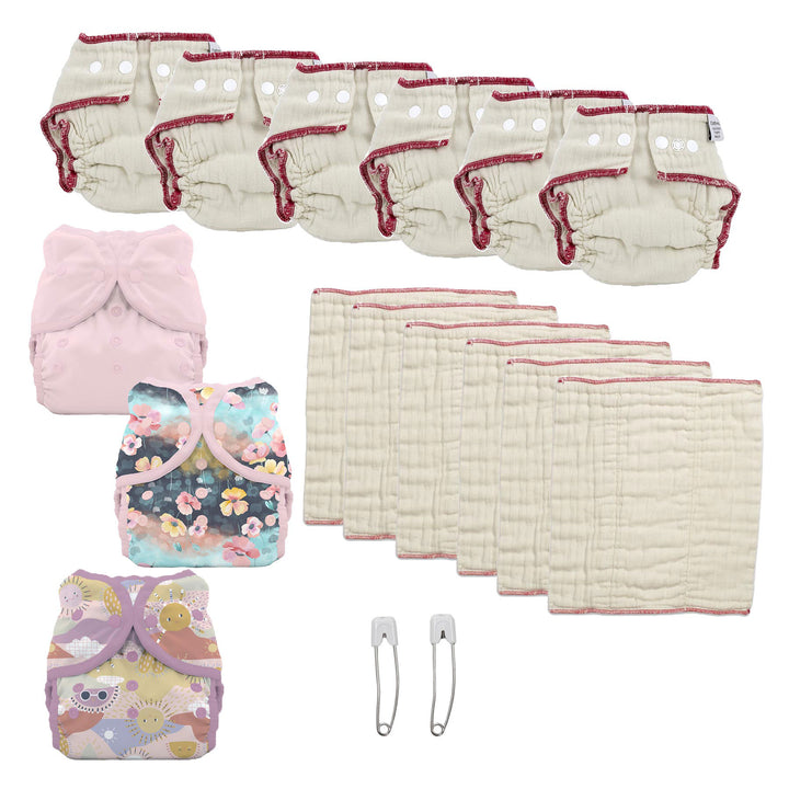 cloth diaper kit size medium for  a girl