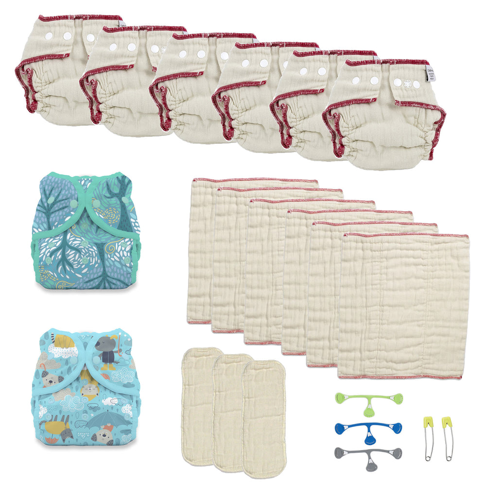 cloth diaper try it kit medium with Thirsties drizzly and breezy covers