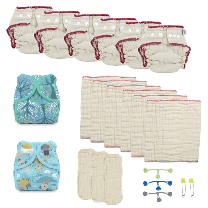 cloth diaper try it kit medium with Thirsties drizzly and breezy covers