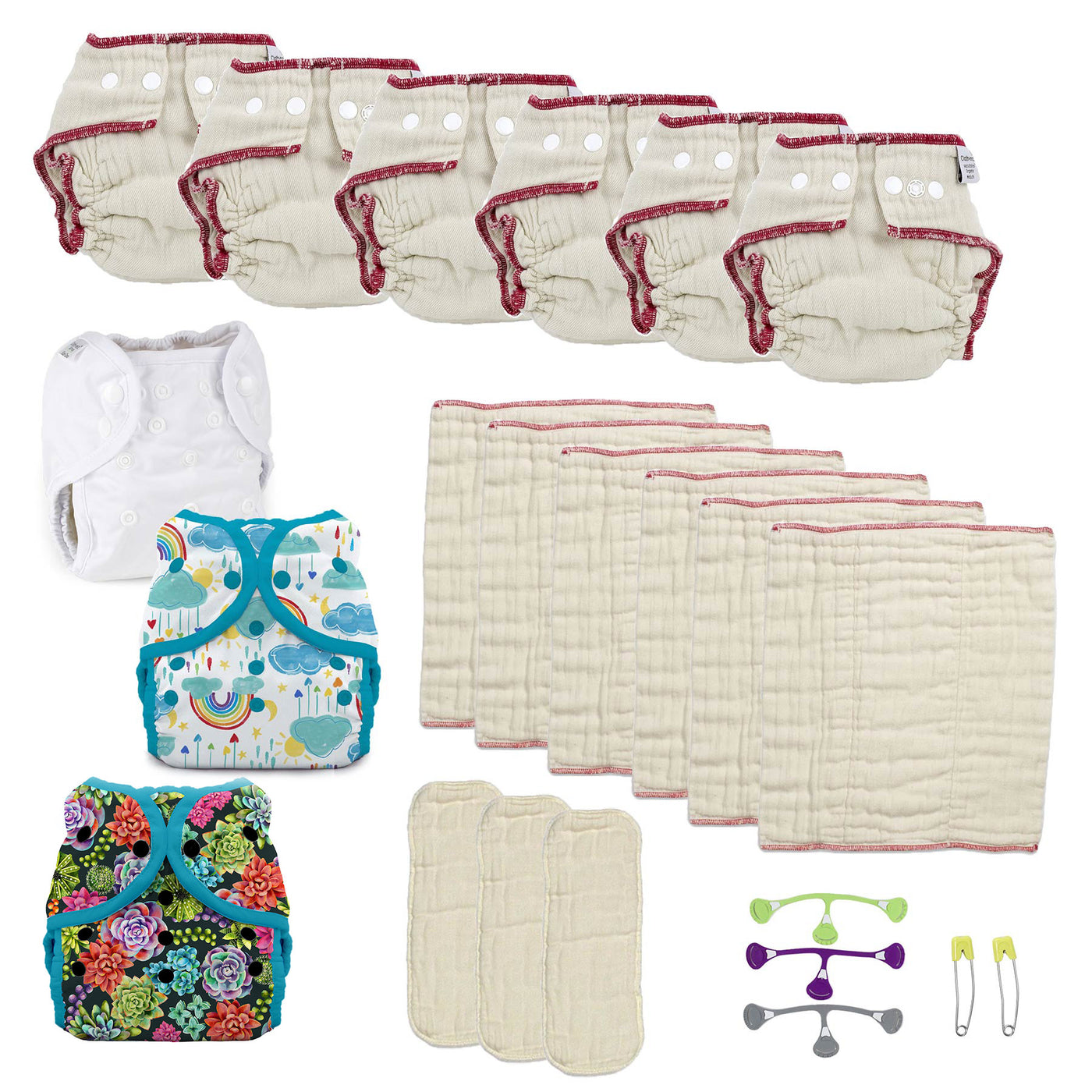 try two kinds of cloth diapers kit for a girl