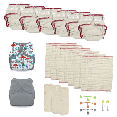 cloth diaper variety kit with grey