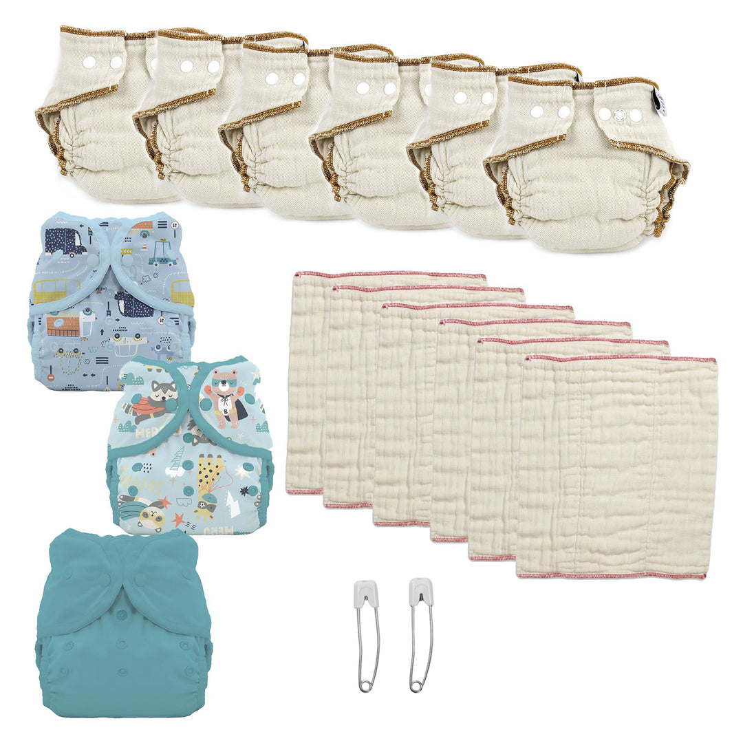 try both kinds of cloth diapers large boy blue