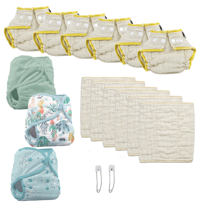 try both reusable cloth diaper kit size small with jade desert dunes and blowing kisses Thirsties diaper covers