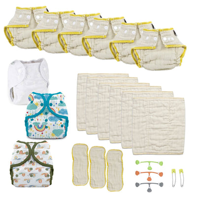 small organic diaper kit try both kinds rainbow prints