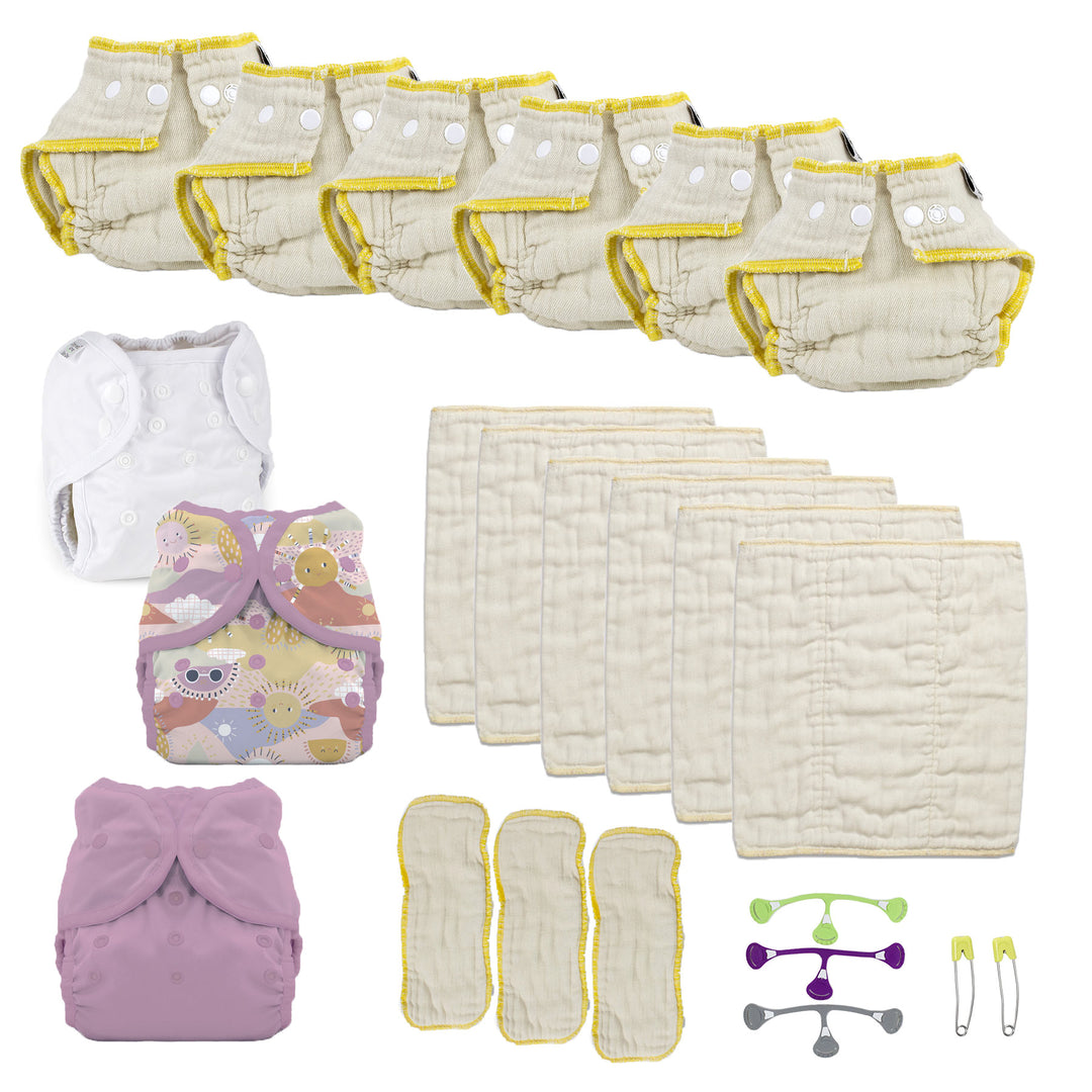 cloth diaper kit for an infant girl