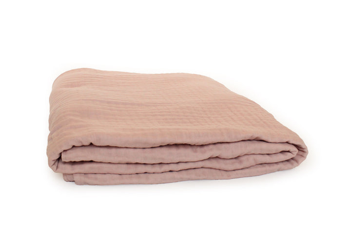 twin  crinkle muslin blanket salmon pink