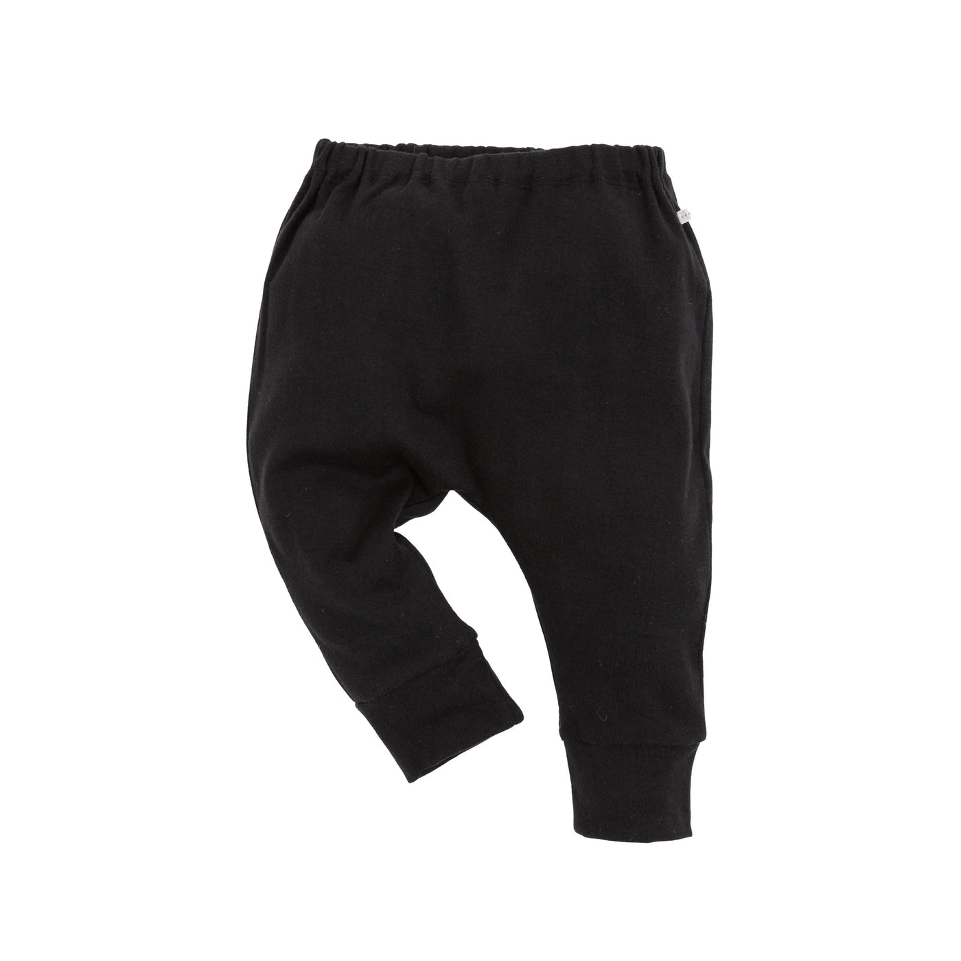 Black organic cotton baby pants for cloth diapers