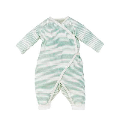 Under the Nile organic side snap kimono sea breeze stripe for baby