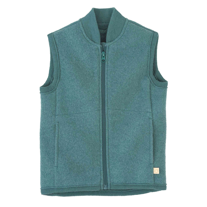 disana boiled wool childrens vest  eucalyptus