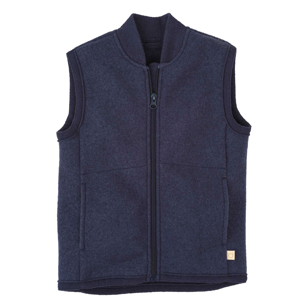 disana boiled wool childrens vest indigo