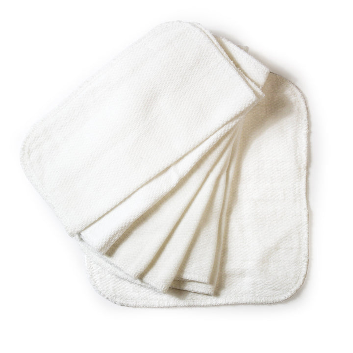 white birdseye 100% cotton baby wipes