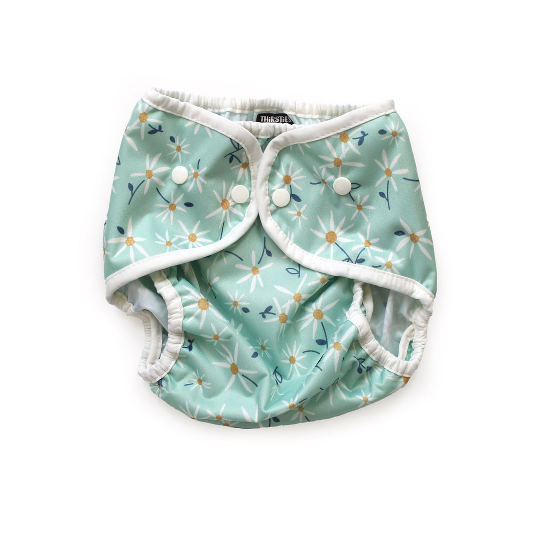 Thirsties diaper cover snaps woodland aster  large