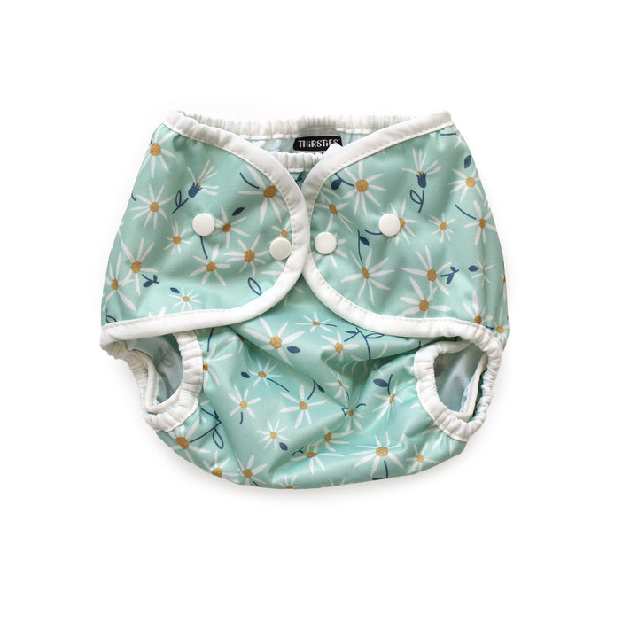 Thirsties diaper cover snaps woodland aster  medium