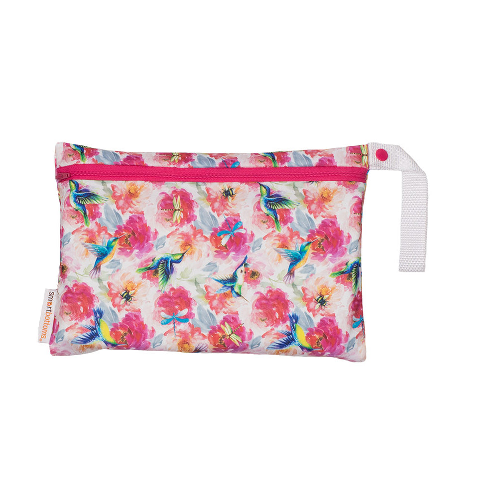 smart bottoms wet bag shimmer hummingbird print