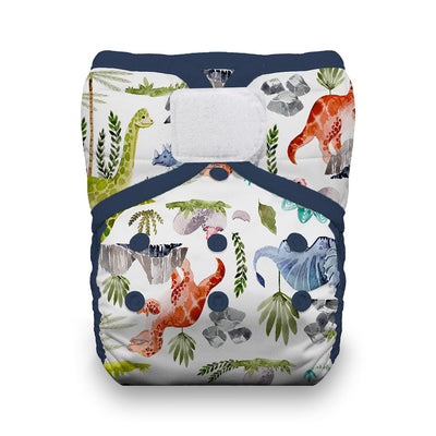 Thristies Natural Pocket Diaper Hook and Loop Dino-rawr