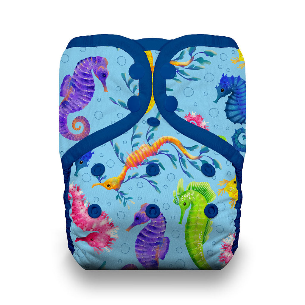 Thirsties XL Pocket Diaper Snaps Hold Your Seahorses