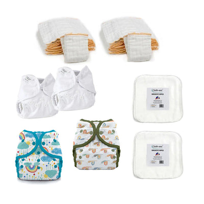 hello new baby cloth diaper kit rainbow gender neutral